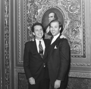 Part of the Senate Photos series of the Arlen Specter collection, this image shows the young Senators Specter and Joe Biden in the early days (1983) of their decades-long friendship.  Item id: Senate photo 111183-18236-0010. Photographer unidentified.